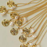 26 Initial Coin Pearl Long Necklace - floysun