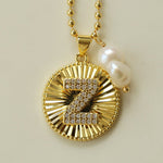 26 Initial Coin Pearl Long Necklace - floysun