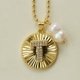 26 Initial Coin Pearl Long Necklace - floysun
