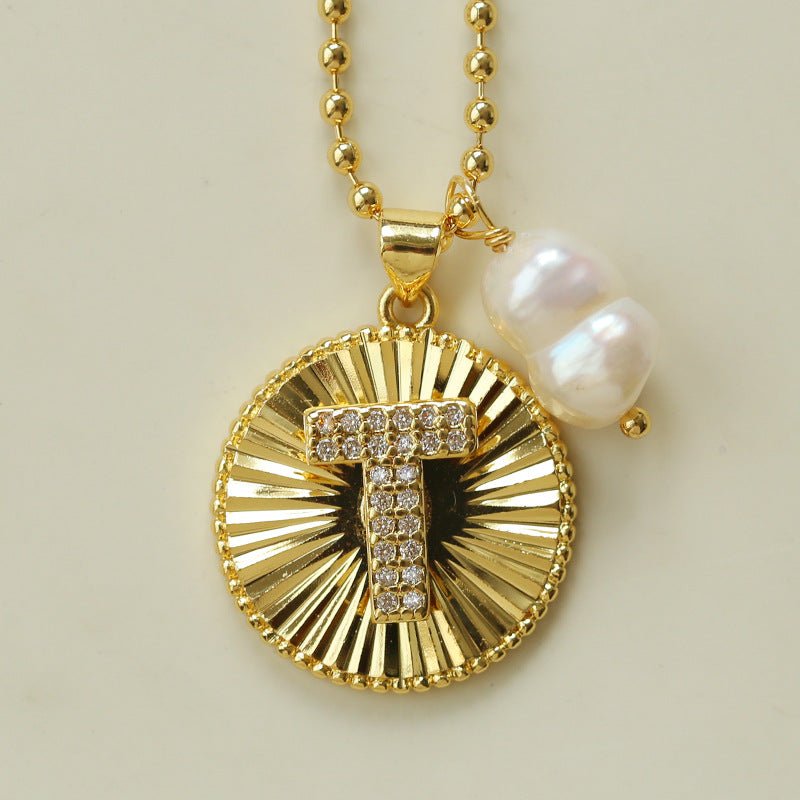 26 Initial Coin Pearl Long Necklace - floysun