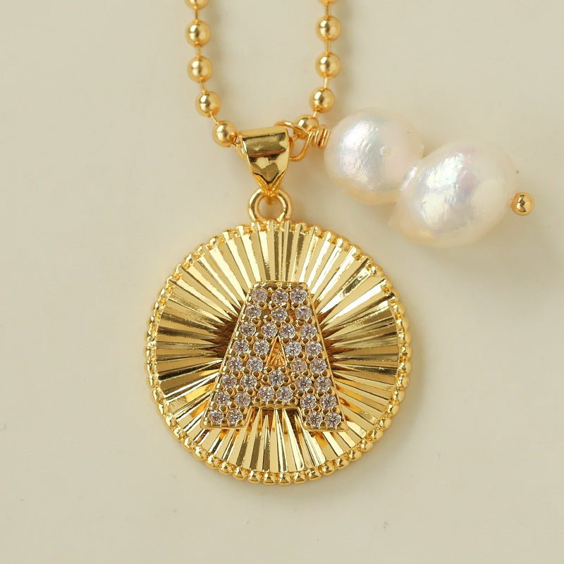 26 Initial Coin Pearl Long Necklace - floysun