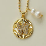 26 Initial Coin Pearl Long Necklace - floysun