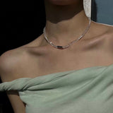 Minimalist Faceted Clear Quartz & Freshwater Pearl Beaded Necklace