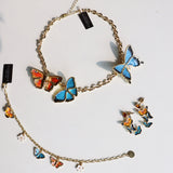 Niche Style Enamel Painted Butterfly Necklace