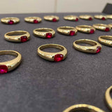Seamless Wrap Half-Bezel Oval Lab Ruby Ring