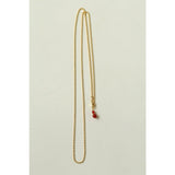 Collier pendentif gourde avec œil de tigre ou agate rouge ajustable