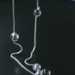 Clear Bubble Glass Cluster Long Necklace - styled view | Floysun