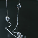 Clear Bubble Glass Cluster Long Necklace - styled view | Floysun