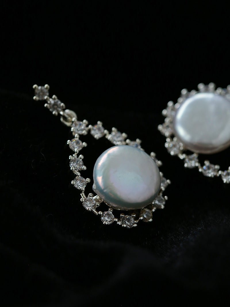 3 Styles Cubic Zirconia Baroque Pearl Drop Earrings - floysun