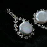 3 Styles Cubic Zirconia Baroque Pearl Drop Earrings - floysun
