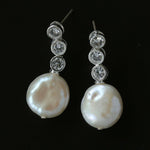 3 Styles Cubic Zirconia Baroque Pearl Drop Earrings - floysun