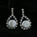 3 Styles Cubic Zirconia Baroque Pearl Drop Earrings - floysun