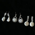 3 Styles Cubic Zirconia Baroque Pearl Drop Earrings - floysun