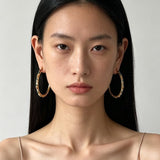 3 Styles Large Open C Hoop Multicolor natural stone and pearl beaded Earrings - floysun