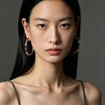 3 Styles Large Open C Hoop Multicolor natural stone and pearl beaded Earrings - floysun