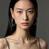 3 Styles Large Open C Hoop Multicolor natural stone and pearl beaded Earrings - floysun