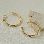 3 Styles Large Open C Hoop Multicolor natural stone and pearl beaded Earrings - floysun