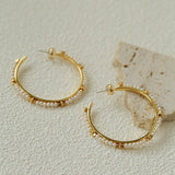 3 Styles Large Open C Hoop Multicolor natural stone and pearl beaded Earrings - floysun