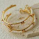 3 Styles Large Open C Hoop Multicolor natural stone and pearl beaded Earrings - floysun
