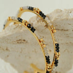 3 Styles Large Open C Hoop Multicolor natural stone and pearl beaded Earrings - floysun