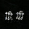 3 Tassel Teardrop Cubic Zirconia Dangle Stud Earrings - floysun