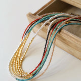 Mini Asymmetrical Black Spinel Beaded Necklace