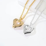 Japanese Minimalist Polished Heart Pendant Necklace