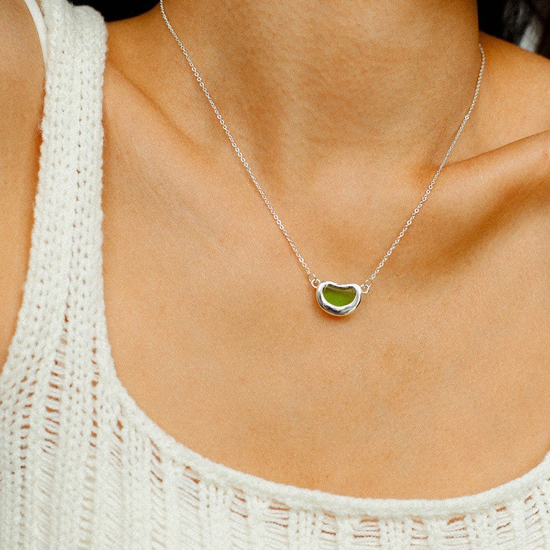 Pea Pod Dream – Colorful Glass Bead Necklace