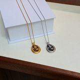 Gold and silver four-leaf clover enamel pendant necklaces