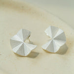 3D Folded Geometric Brushed Texture Stud Earrings - floysun