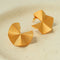 3D Folded Geometric Brushed Texture Stud Earrings - floysun