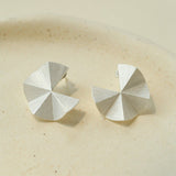 3D Folded Geometric Brushed Texture Stud Earrings - floysun