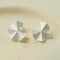 3D Folded Geometric Brushed Texture Stud Earrings - floysun