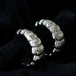 3D Sculpted Seashell Texture C-Hoop Earrings - floysun