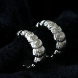 3D Sculpted Seashell Texture C-Hoop Earrings - floysun