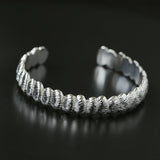 3D Sculpted Seashell Texture Open Cuff Bangle - floysun