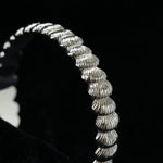 3D Sculpted Seashell Texture Open Cuff Bangle - floysun
