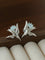 3D Soaring Bird Stud Earrings - Textured Metal with Natural Gemstones - floysun