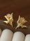 3D Soaring Bird Stud Earrings - Textured Metal with Natural Gemstones - floysun