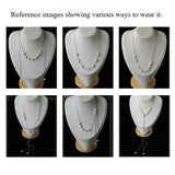 Multi-Wear Styles Adjustable Sliding Freshwater Pearl Smile Long Necklace