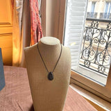 Black Teardrop Pendant Necklace