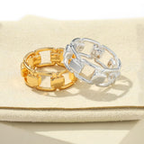 Geometric Link Openwork Band Ring - front product view | Floysun