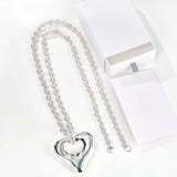 Japanese Minimalist Polished Heart Pendant Necklace