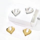 Japanese Minimalist Polished Heart Earrings