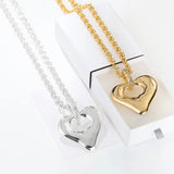 Japanese Minimalist Polished Heart Pendant Necklace