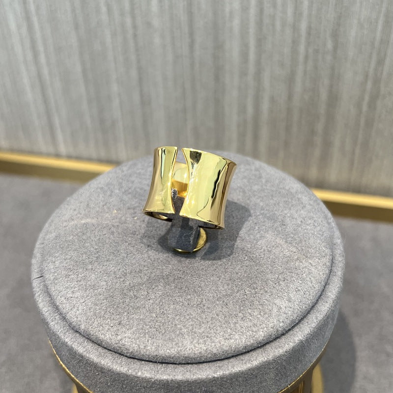 Simple Glossy Wide Open Ring - 18K Gold Vermeil