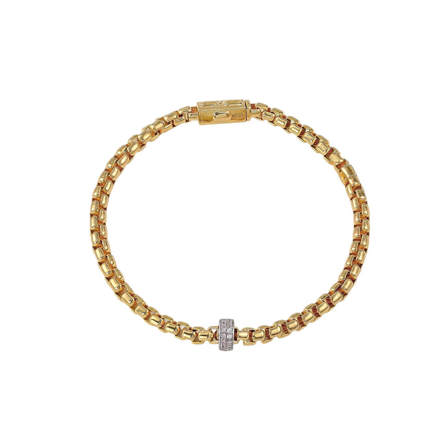 5A CZ Pavé Barrel Link Bracelet - floysun