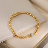 5A CZ Pavé Barrel Link Bracelet - floysun