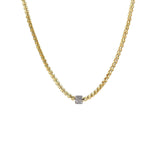 5A CZ Pavé Barrel Link Necklace - floysun