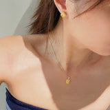 Collier en diamant jaune K taille Asscher de luxe  